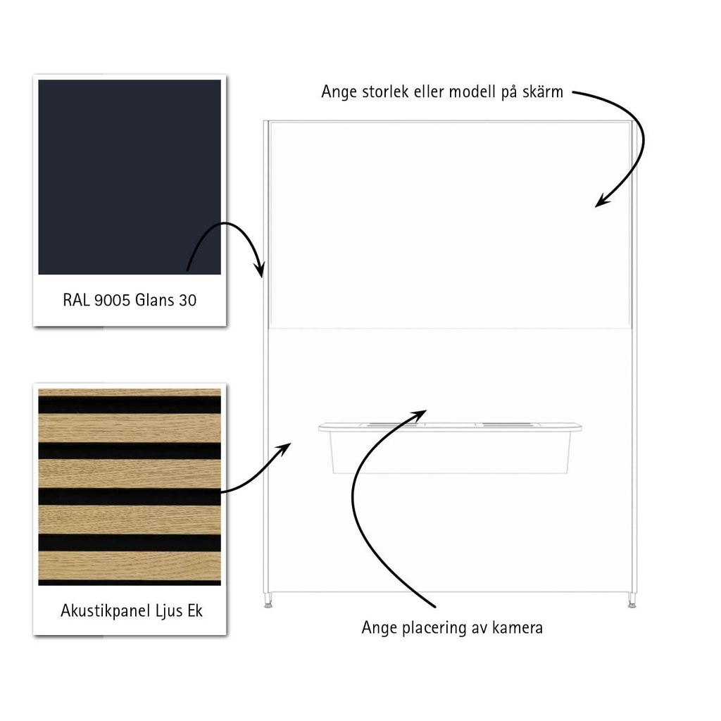 [49303] MeetingWall X-Line Custom Shop (Black / Acoustic panel Light Oak)