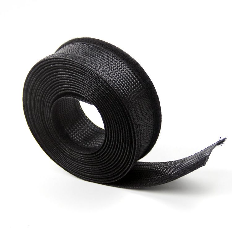 Cable Sleeve with Hook & Loop fastening, Black (meter)