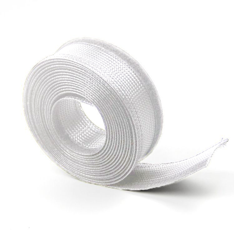 Cable Sleeve with Hook & Loop fastening, White (meter)