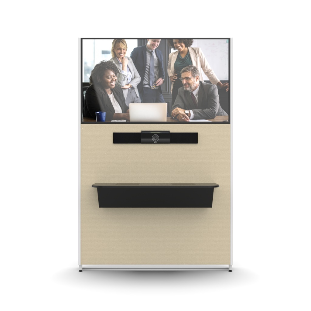[49236] MeetingWall X-Line Sony BZ30 (Vit / Ljust standardtyg, 55" Standard, Poly Studio 2)