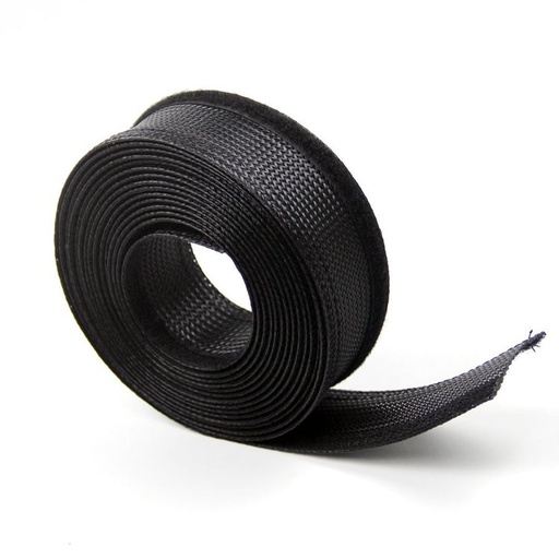 [95697] Cable Sleeve with Hook & Loop fastening, Black (meter)